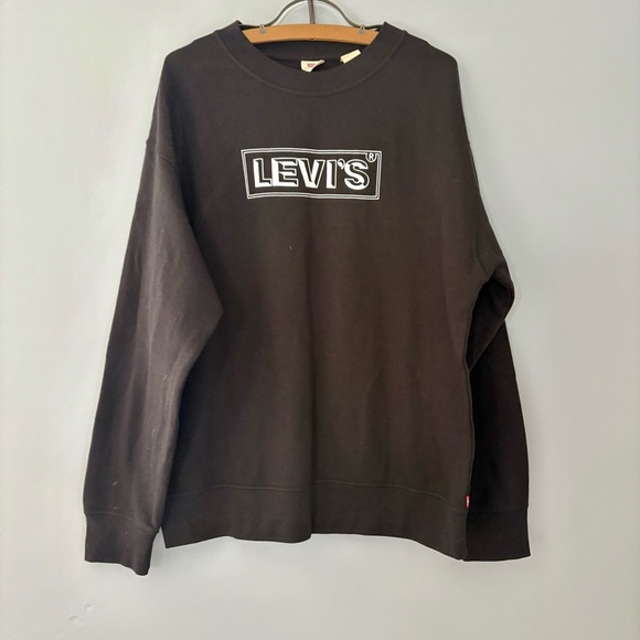 Levi’s Men’s Black Logo Sweatshirt Crewneck Pullover – Size L - Picture 1 of 6